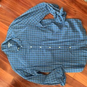 Blue plaid button down